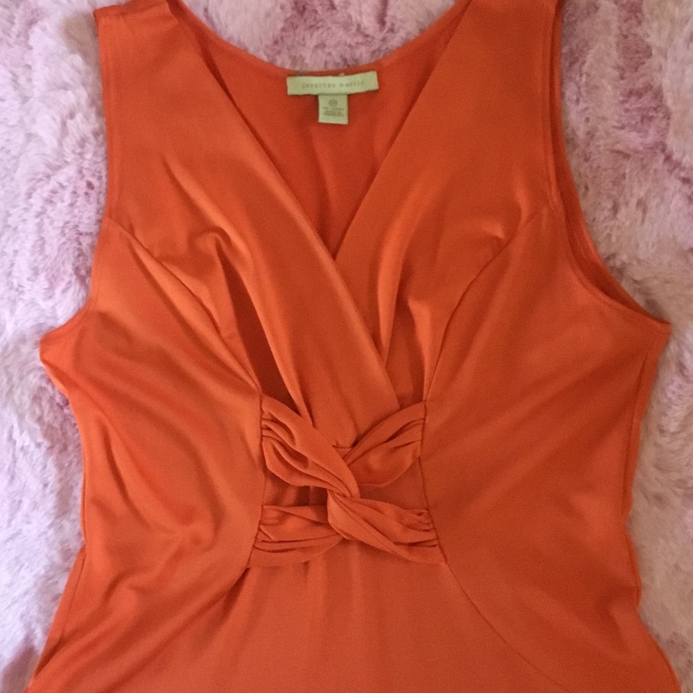 Ann Taylor Orange Knot-Front Sleeveless Camisole